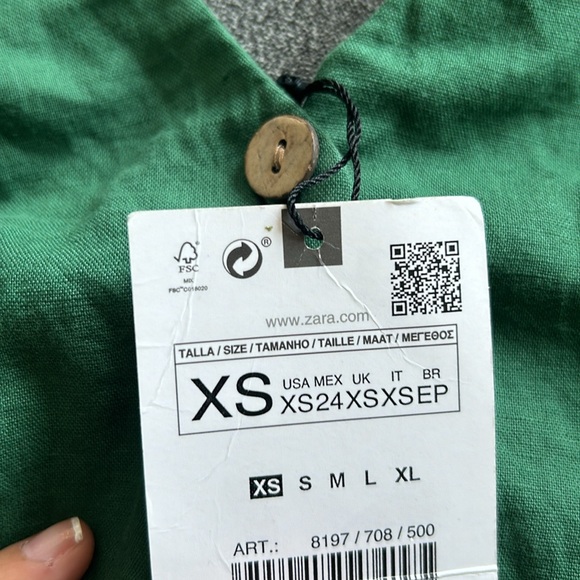 ZARA LINEN/COTTON WAISTCOAT - XS - Picture 3 of 3
